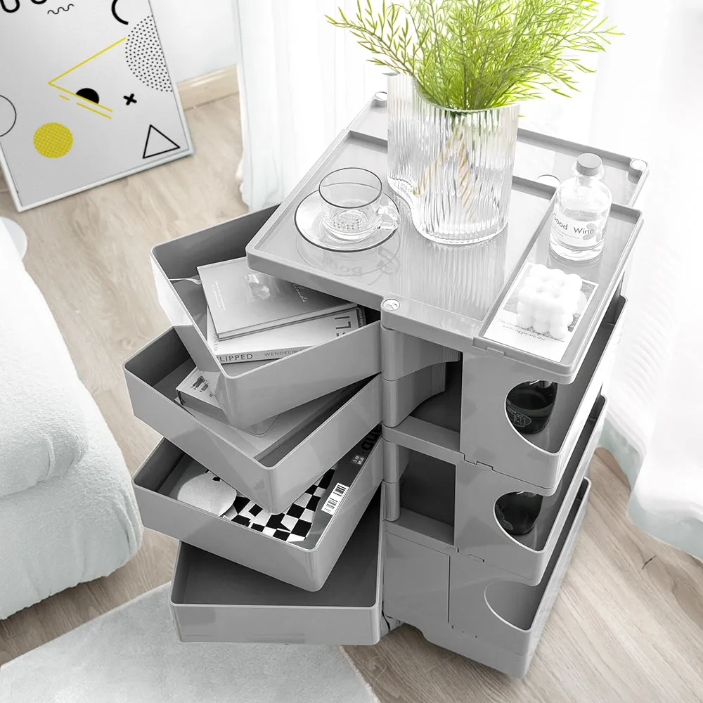 Grey 5-Tier Storage Trolley with Wheels - ArtissIn