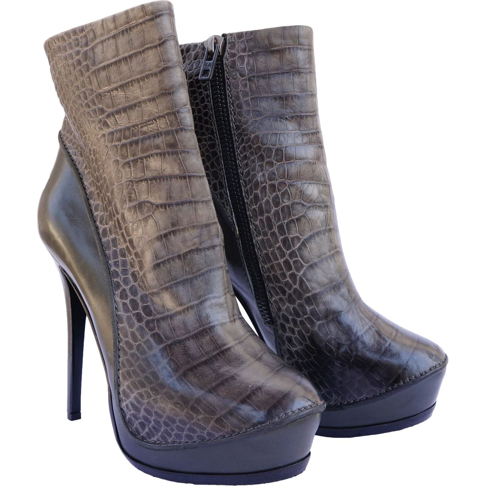 HAIDER ACKERMANN LEATHER ROUND-TOE ANKLE BOOTS