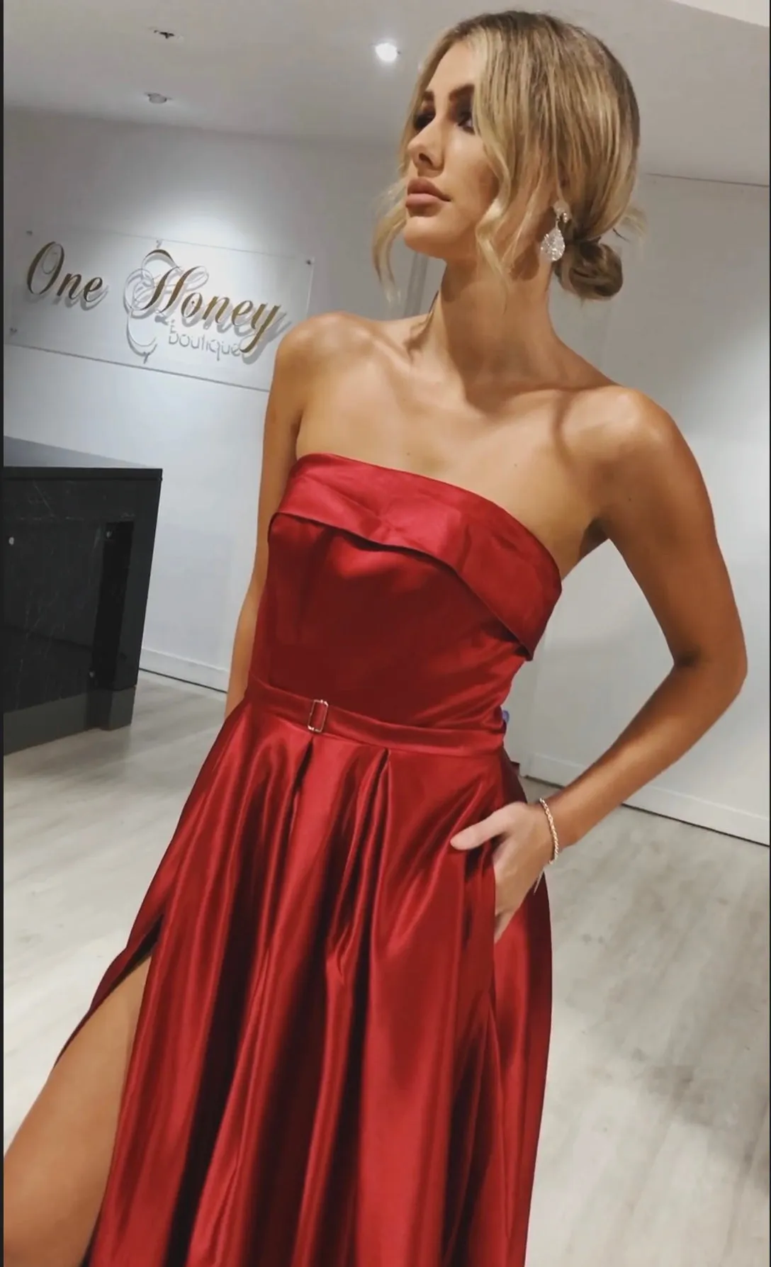 Honey Couture EVIE Strapless Made To Order Formal Gown