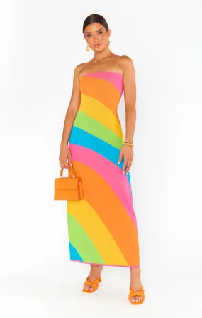 Island Nights Tube Dress ~ Salty Rainbow Stripe Knit