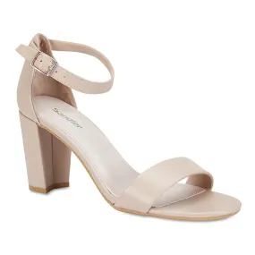 Jessica Heel in Nude Leather