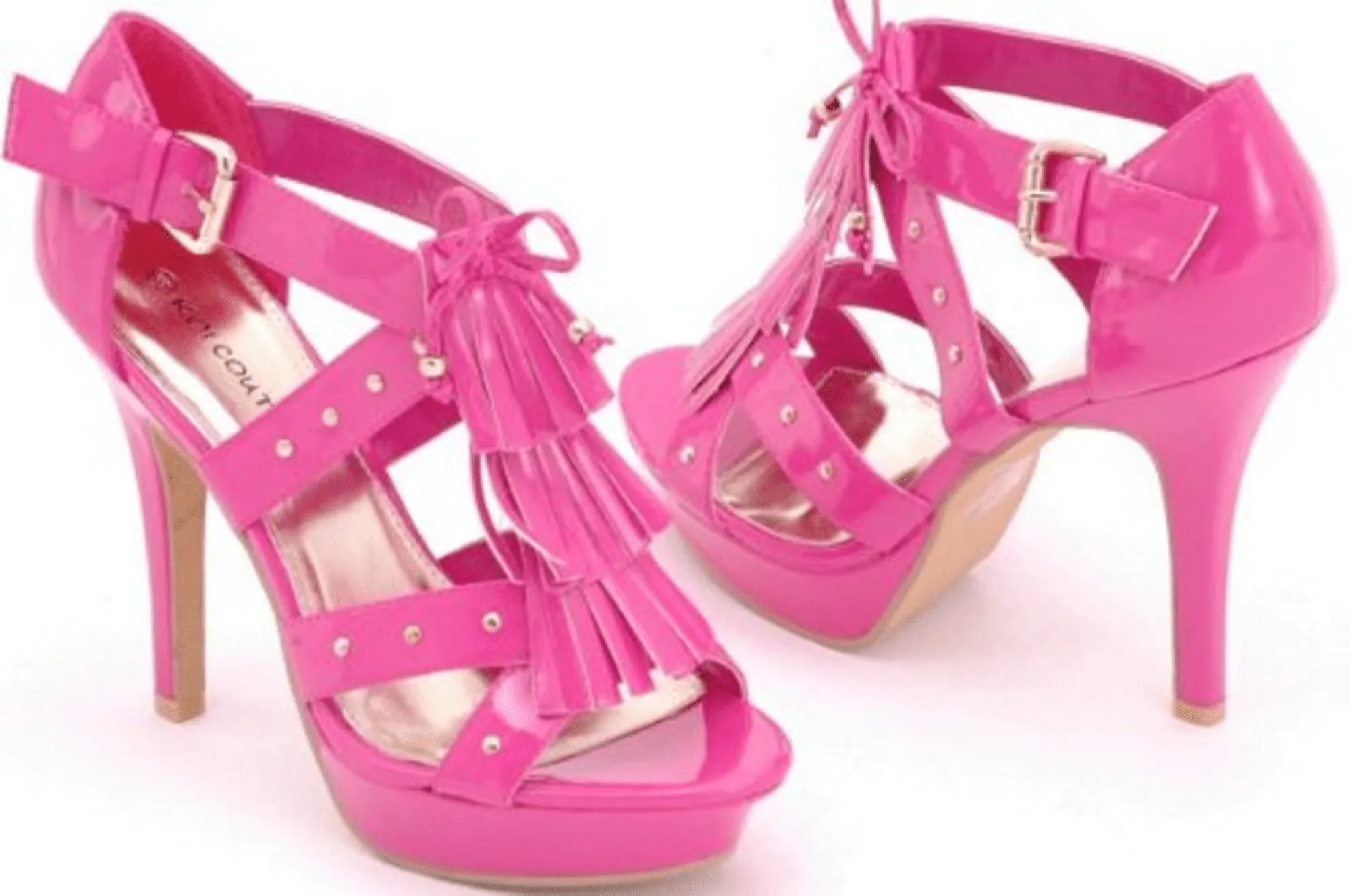 Ladies High Heel Platform Bridal Fushia Shoes