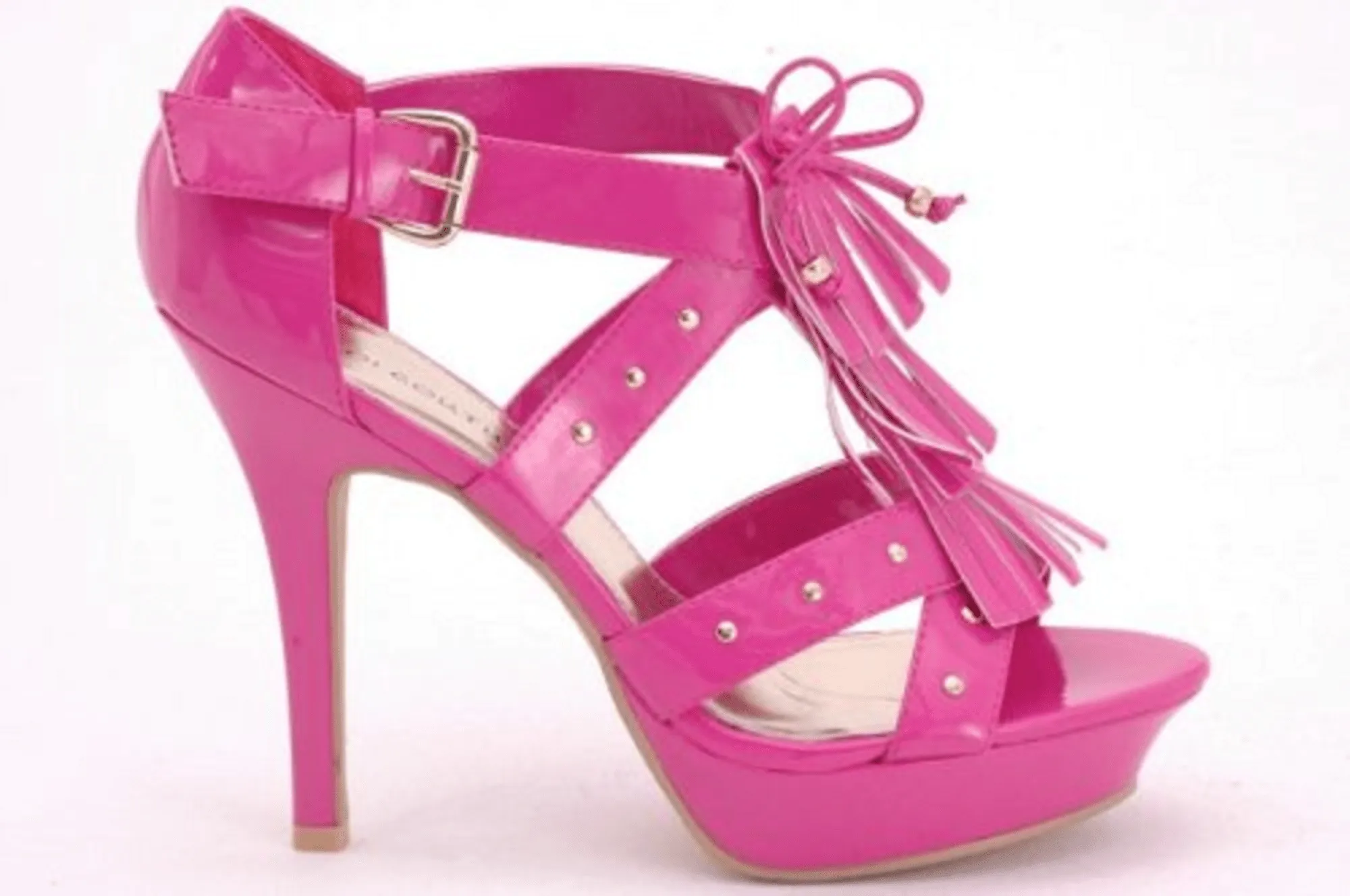 Ladies High Heel Platform Bridal Fushia Shoes