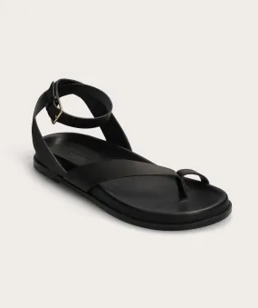 Ladies Toe Loop Sandal - Black