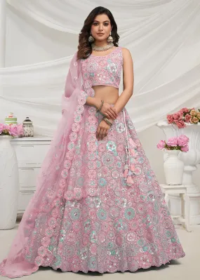 Light Purple Bridal Mirror Embroidered Designer Lehenga Choli