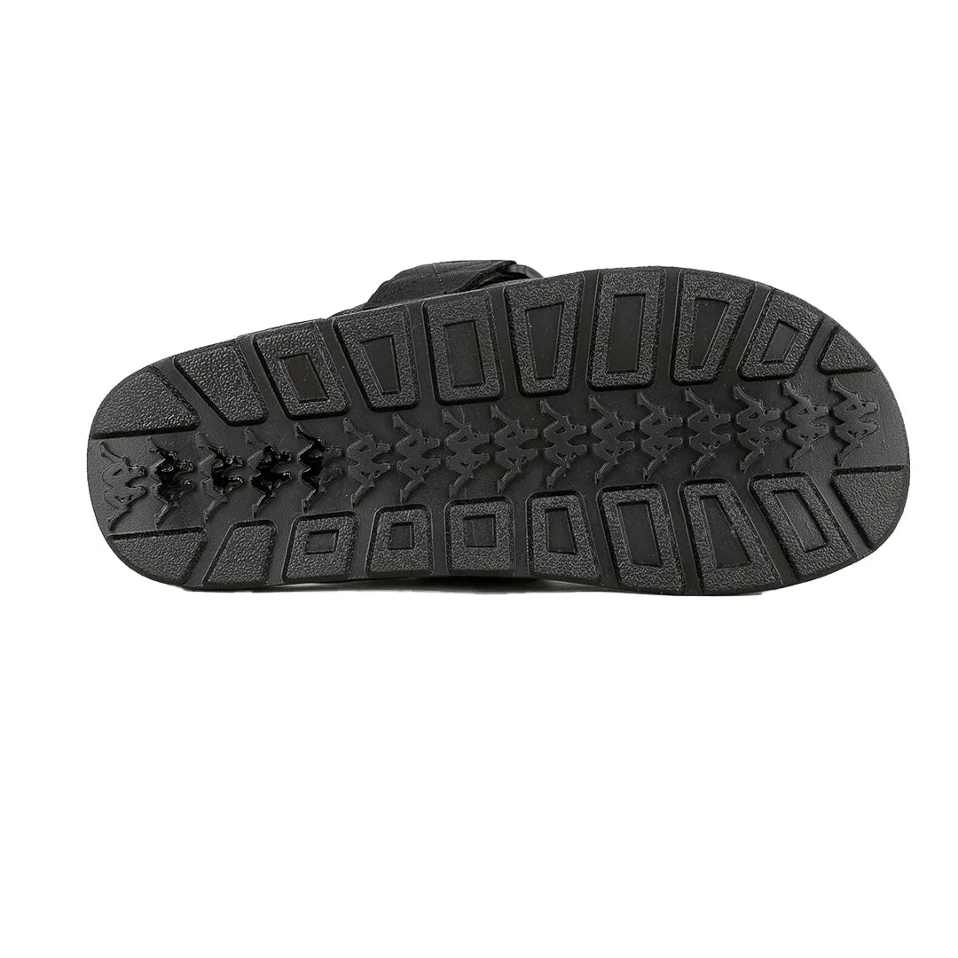 Logo Tape Kalpi Sandals - Black White