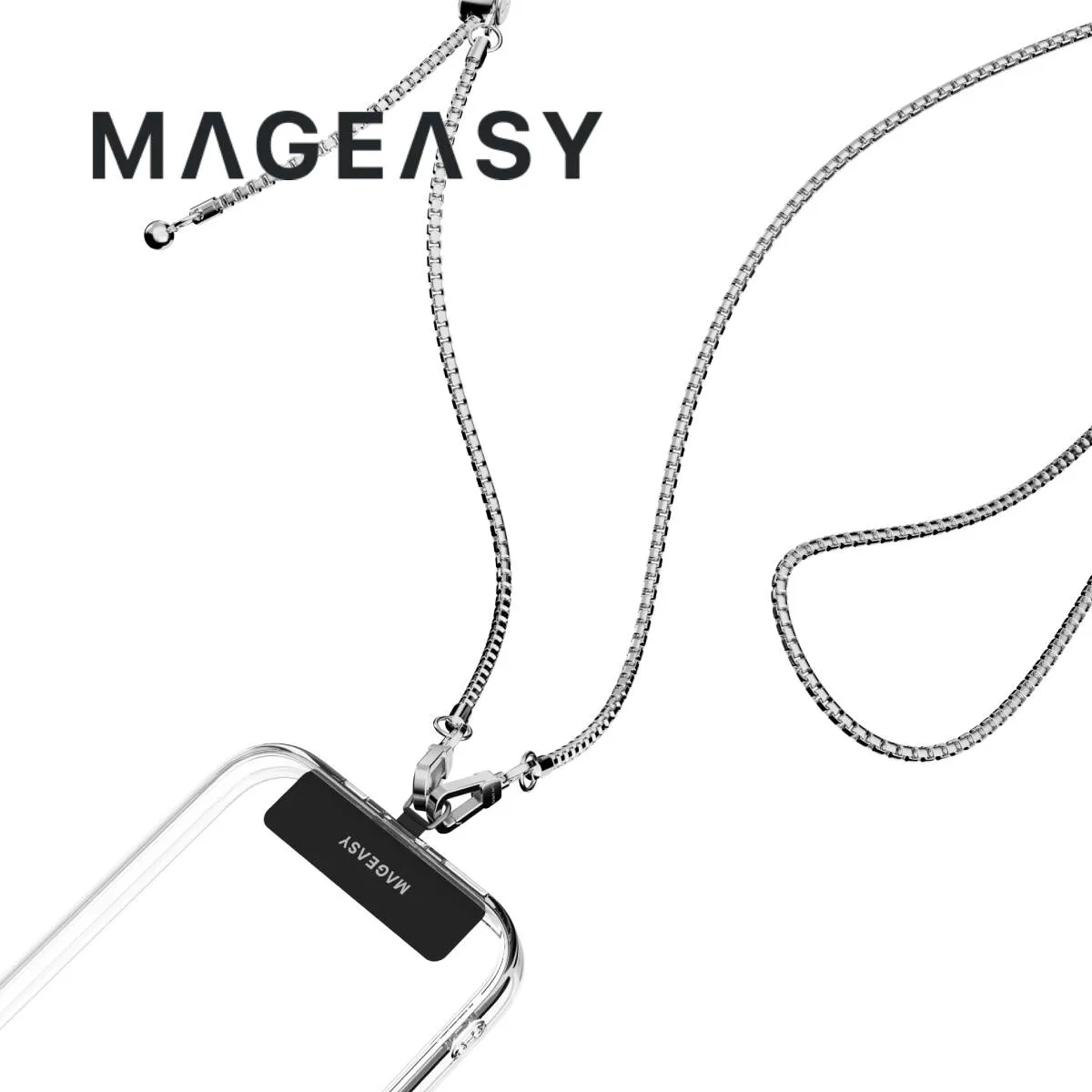 Silver Metal Chain Strap by MagEasy - Durable and Stylish Accessory