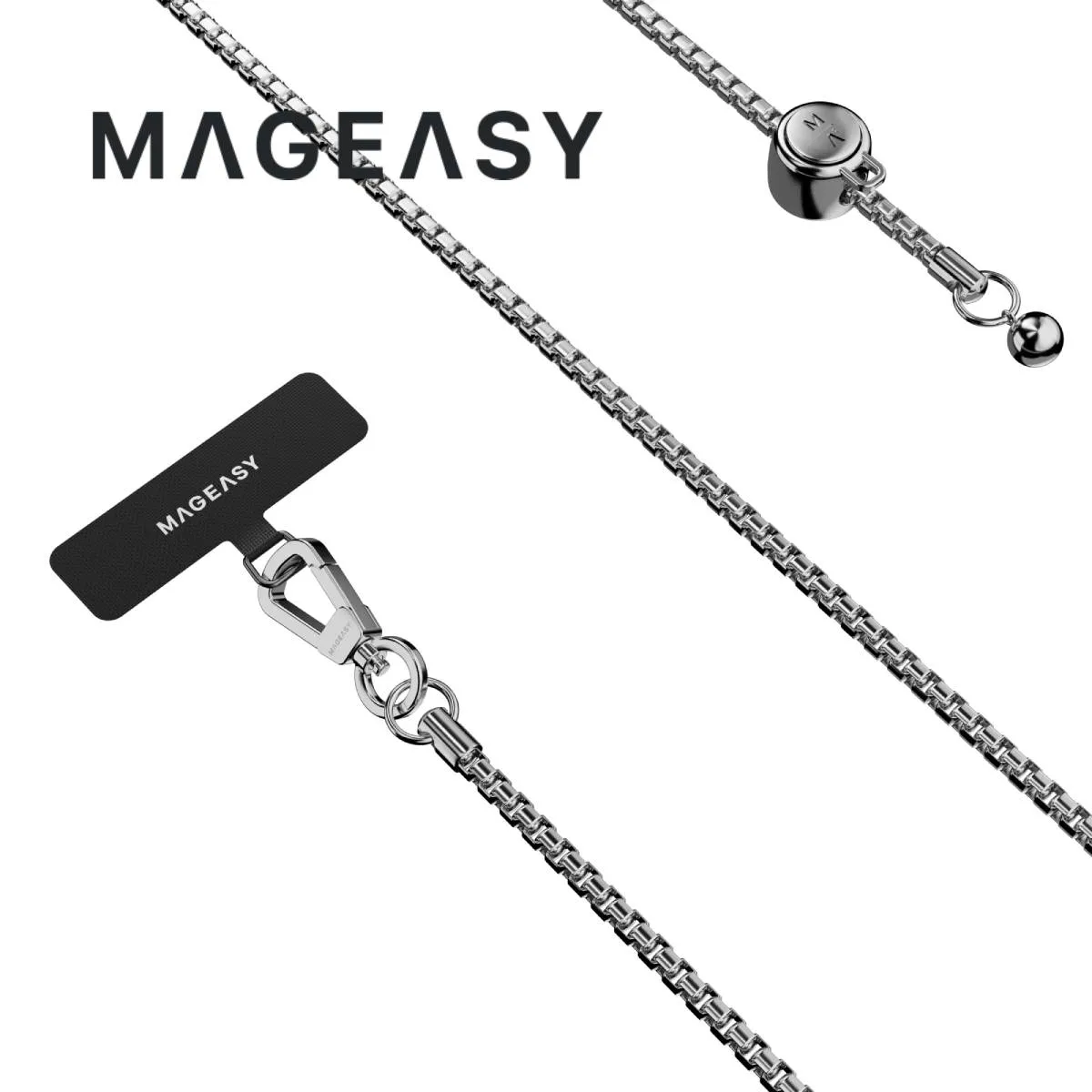 Silver Metal Chain Strap by MagEasy - Durable and Stylish Accessory