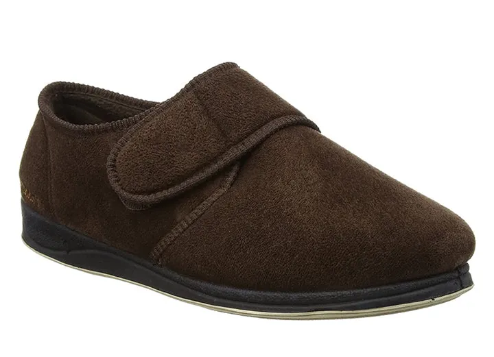 Mens Wide Fit Padders Charles Velcro Slipper