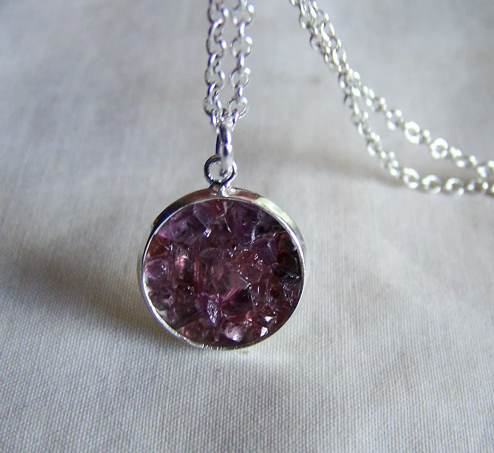 Natural Ruby Spinel Gemstone Crystals Pendant