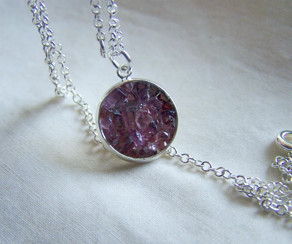 Natural Ruby Spinel Gemstone Crystals Pendant