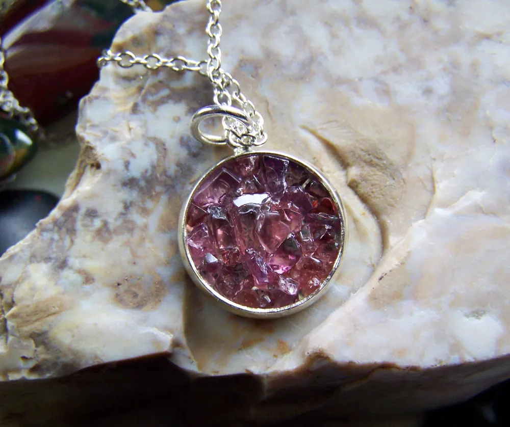 Natural Ruby Spinel Gemstone Crystals Pendant