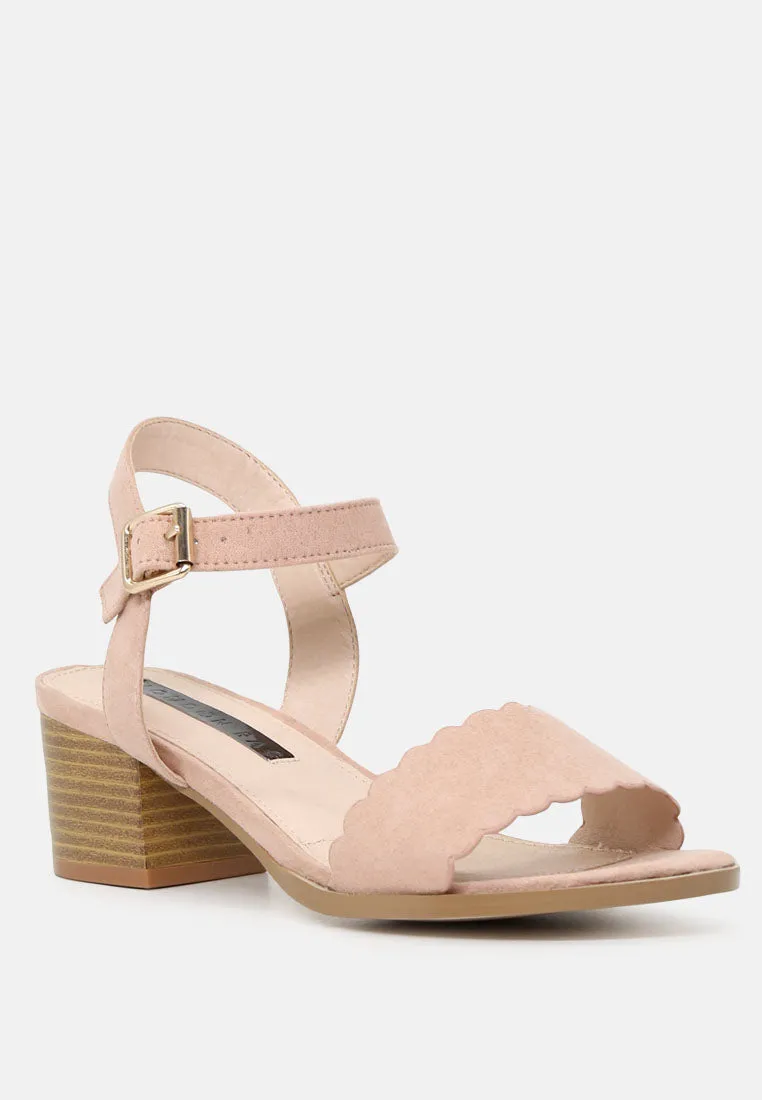 Nia Block Heel Sandals With Buckle Strap