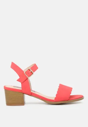 Nia Block Heel Sandals With Buckle Strap