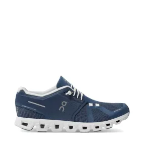 On Women's Cloud 5 Sneaker in Denim/White