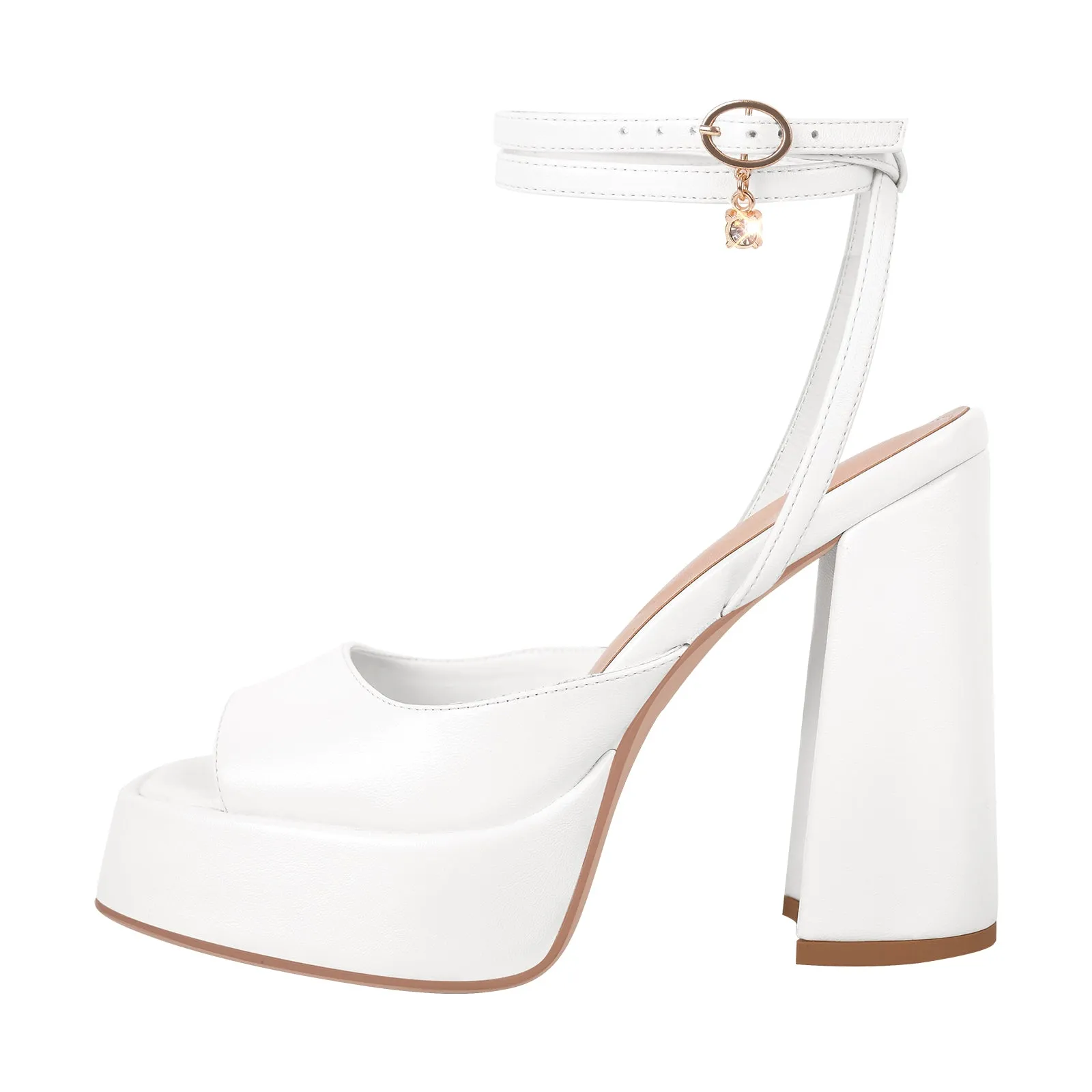 Open Toe Chunky Heel Strap Platform Sandals