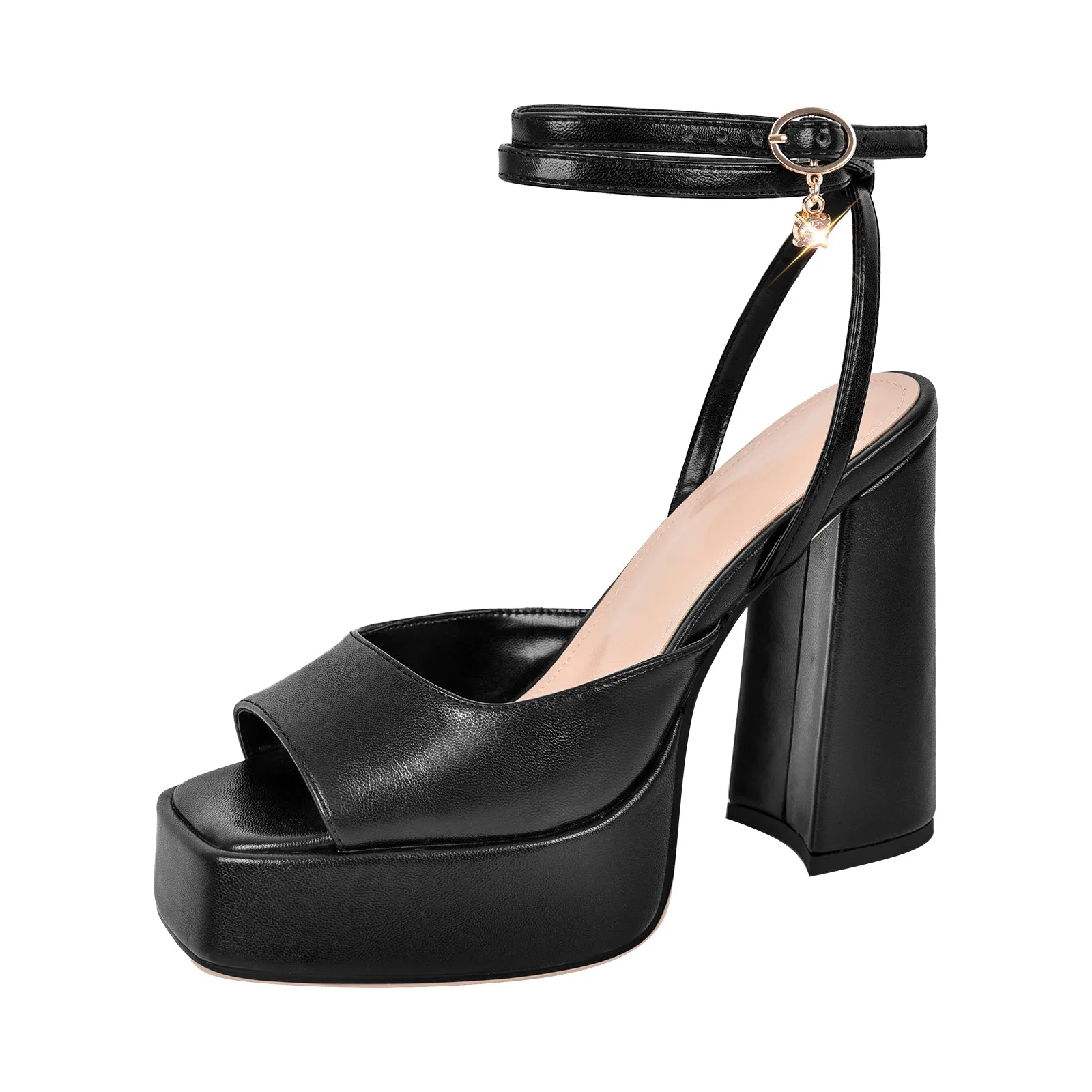 Open Toe Chunky Heel Strap Platform Sandals