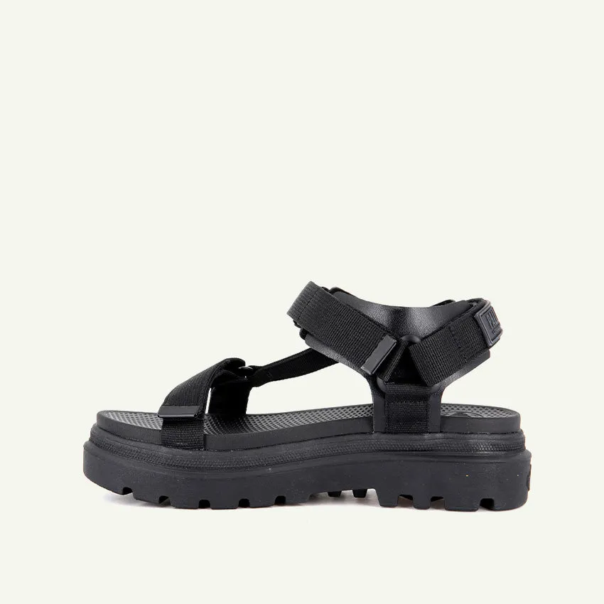 PALLACRUISE STRAP WOMEN'S SANDALS - BLACK/BLACK