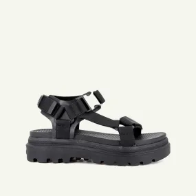 PALLACRUISE STRAP WOMEN'S SANDALS - BLACK/BLACK