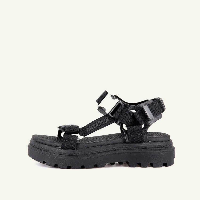 PALLACRUISE STRAP WOMEN'S SANDALS - BLACK/BLACK