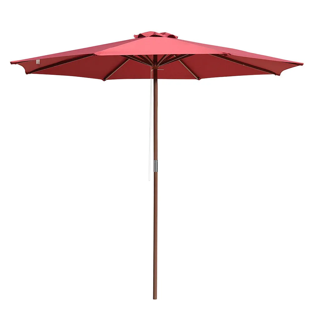 Patio Umbrella Wooden 9ft 8-Rib