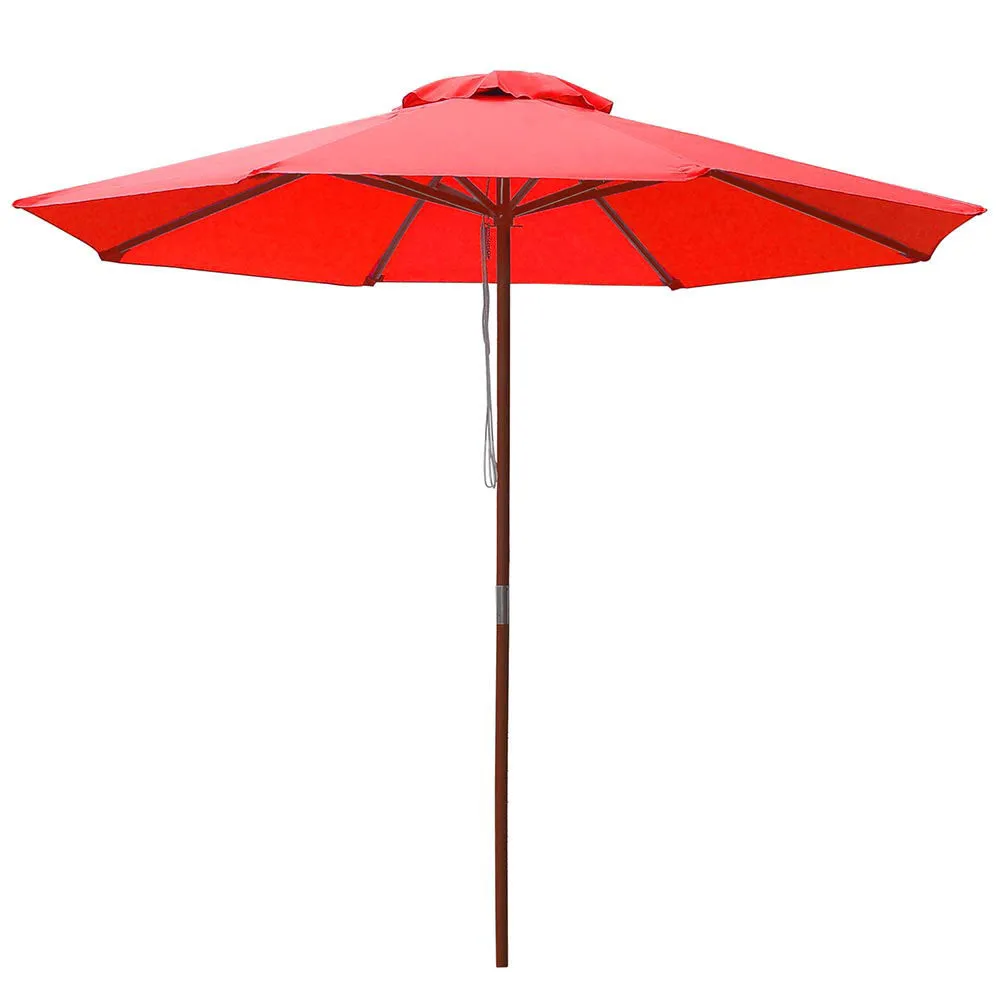 Patio Umbrella Wooden 9ft 8-Rib