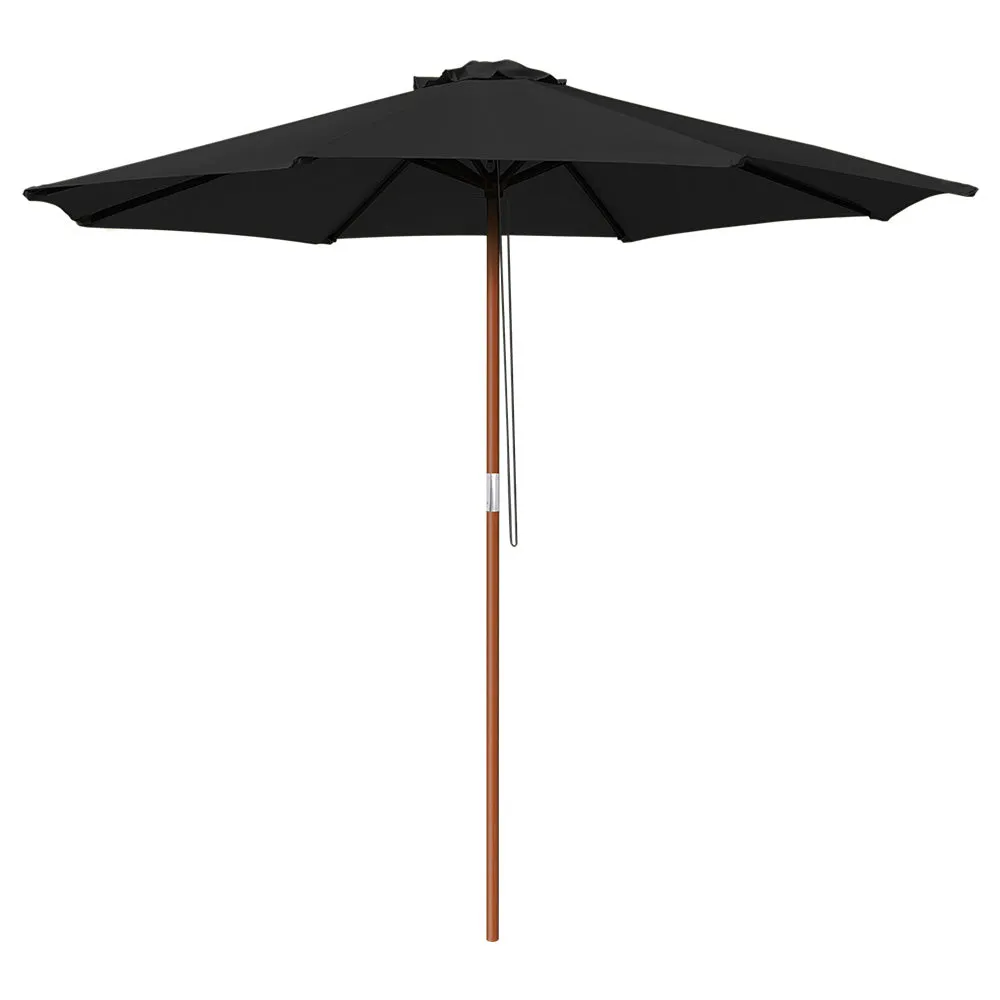 Patio Umbrella Wooden 9ft 8-Rib