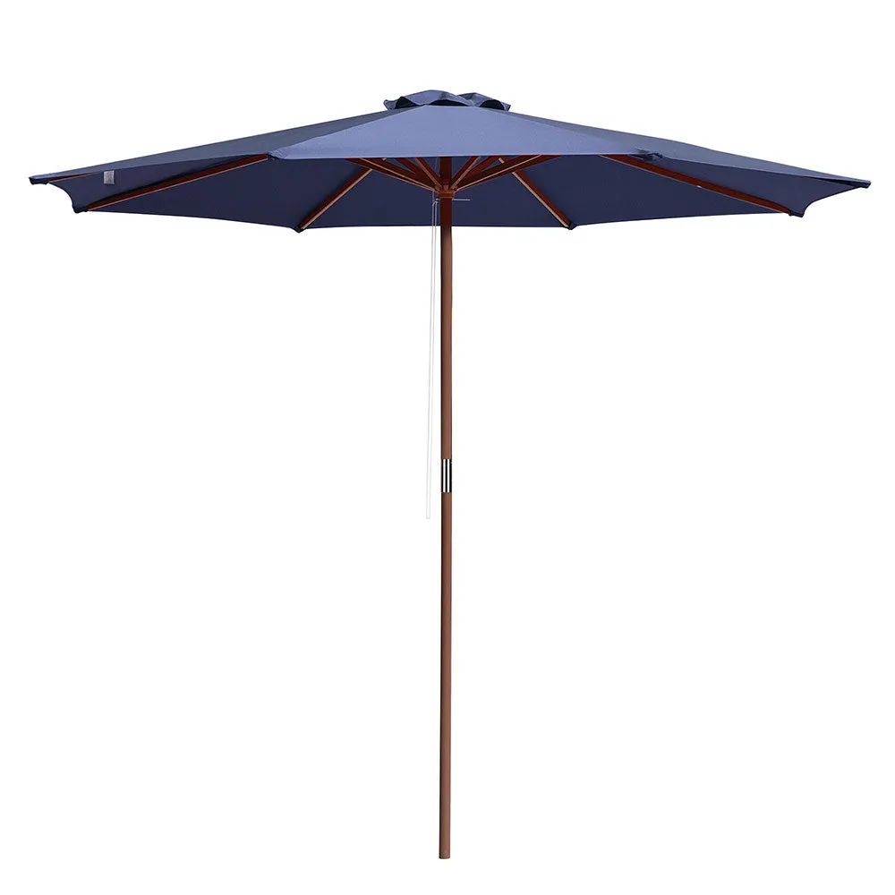 Patio Umbrella Wooden 9ft 8-Rib