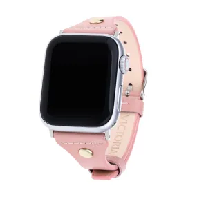 Pink on Silver Apple Watch Strap