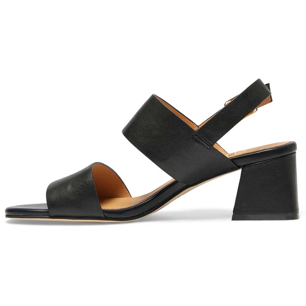 Plato Heel in Black Leather