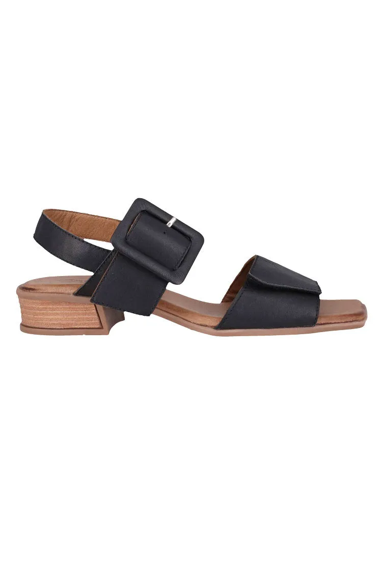 Polina Low Heeled Sandals in Black