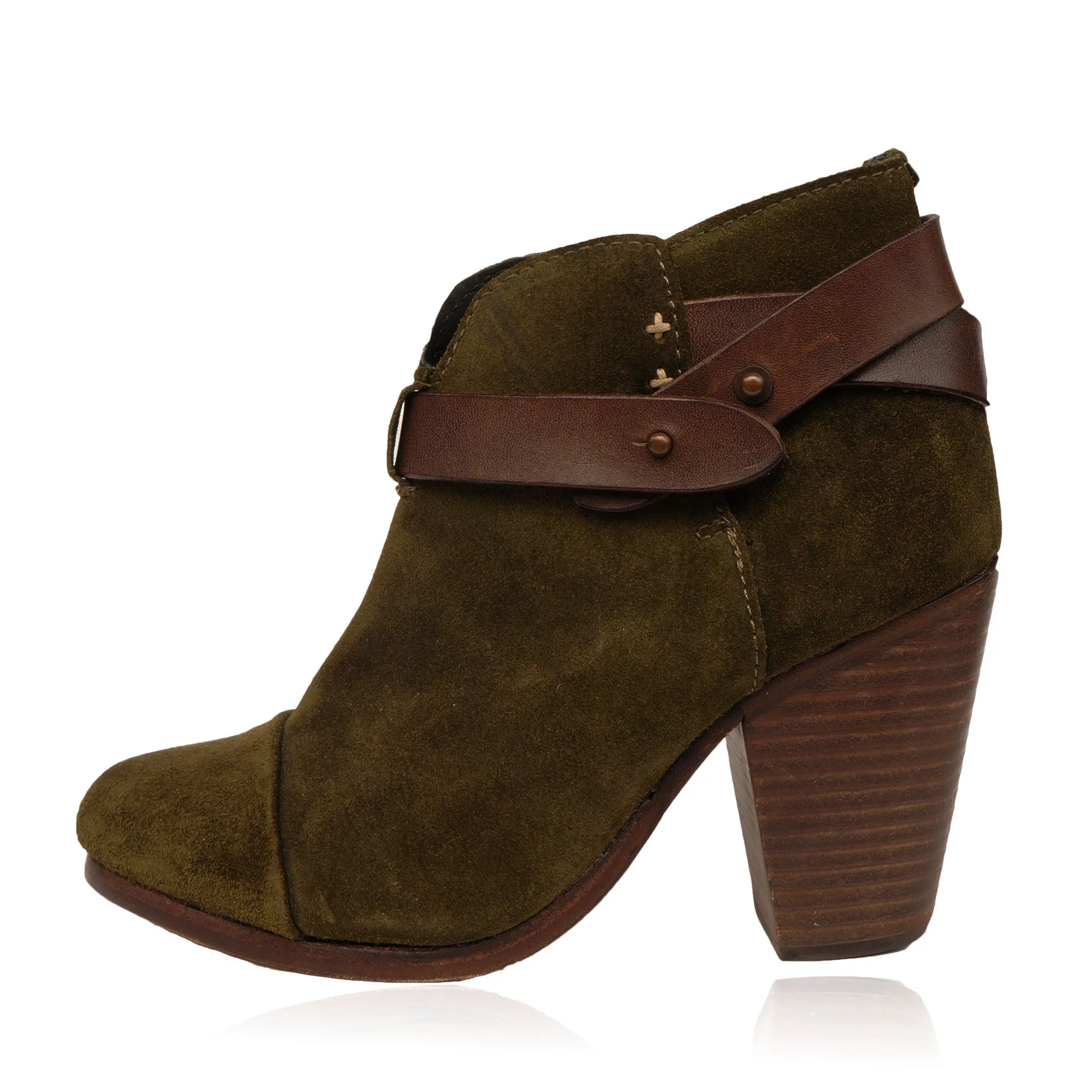 RAG & BONE HARROW SUEDE  ROUND TOE ANKLE BOOTS