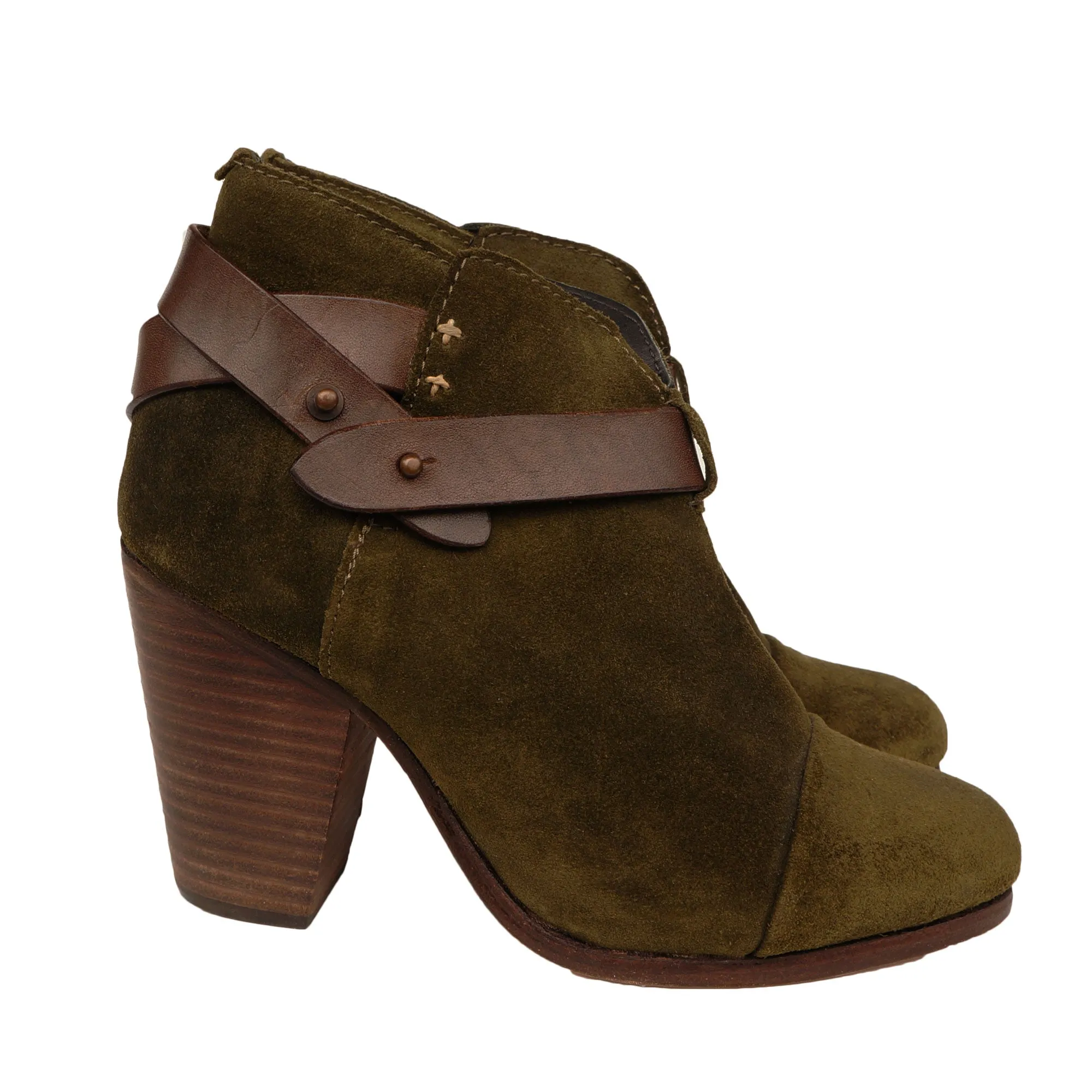 RAG & BONE HARROW SUEDE  ROUND TOE ANKLE BOOTS