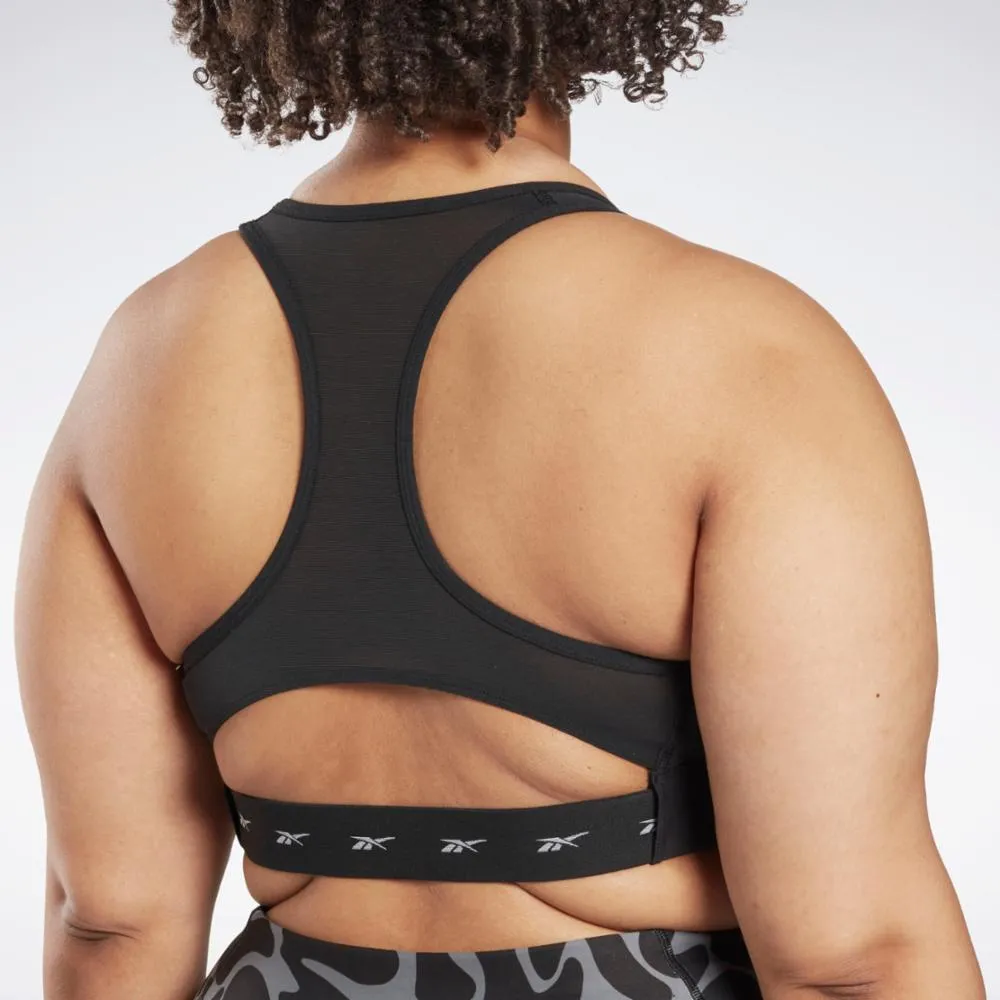 Reebok Apparel Women Reebok Lux Vector Racer Sports Bra (Plus Size) BLACK