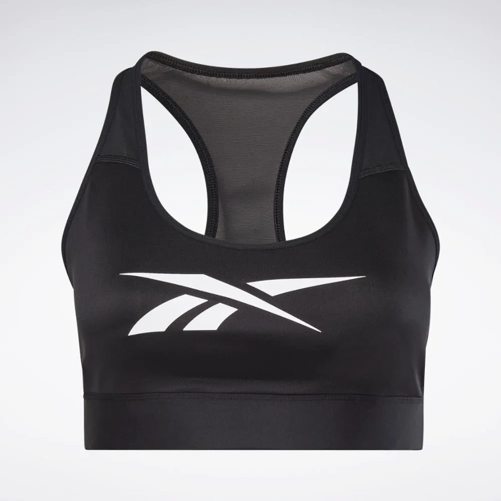 Reebok Apparel Women Reebok Lux Vector Racer Sports Bra (Plus Size) BLACK