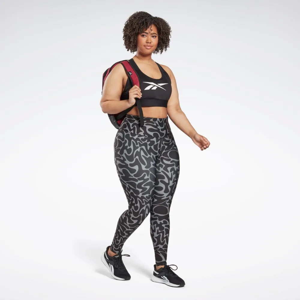 Reebok Apparel Women Reebok Lux Vector Racer Sports Bra (Plus Size) BLACK