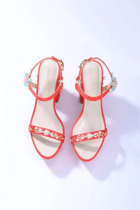 Ruby Rush - Red Platform Block Heels