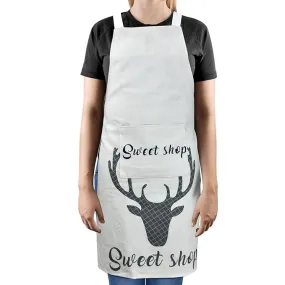 Sleeveless Strap Apron with Pocket (FABKUC ) Men and Women Cooking Kit Accessories - (Deer)