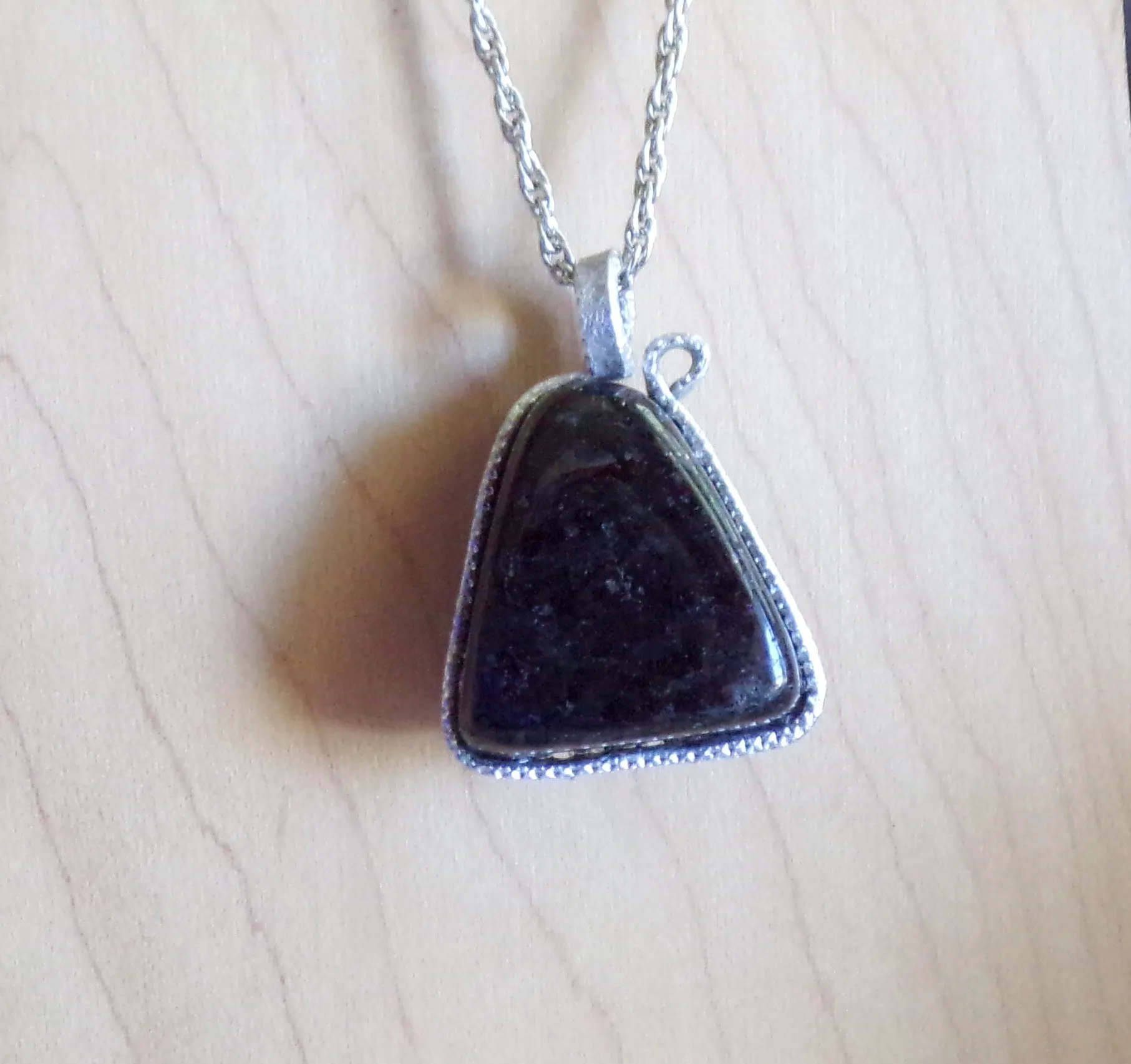 Star Fire Black Galaxy Stone Natural Crystal Wire Wrapped Pendant Necklace