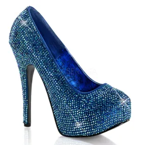 Teeze-06R Blue-Iridescent Rhinestone Pumps