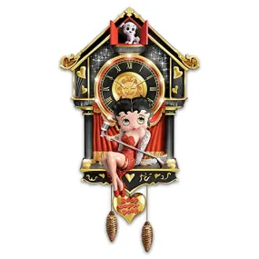 The Bradford Exchange Sculpted Betty Boop Sculpted Cuckoo Clock with Lights and Sound 16.5"-Inches