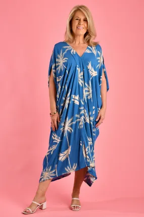 VBLD348 - CUSHLA DRESS - ISLAND PALM BLUE