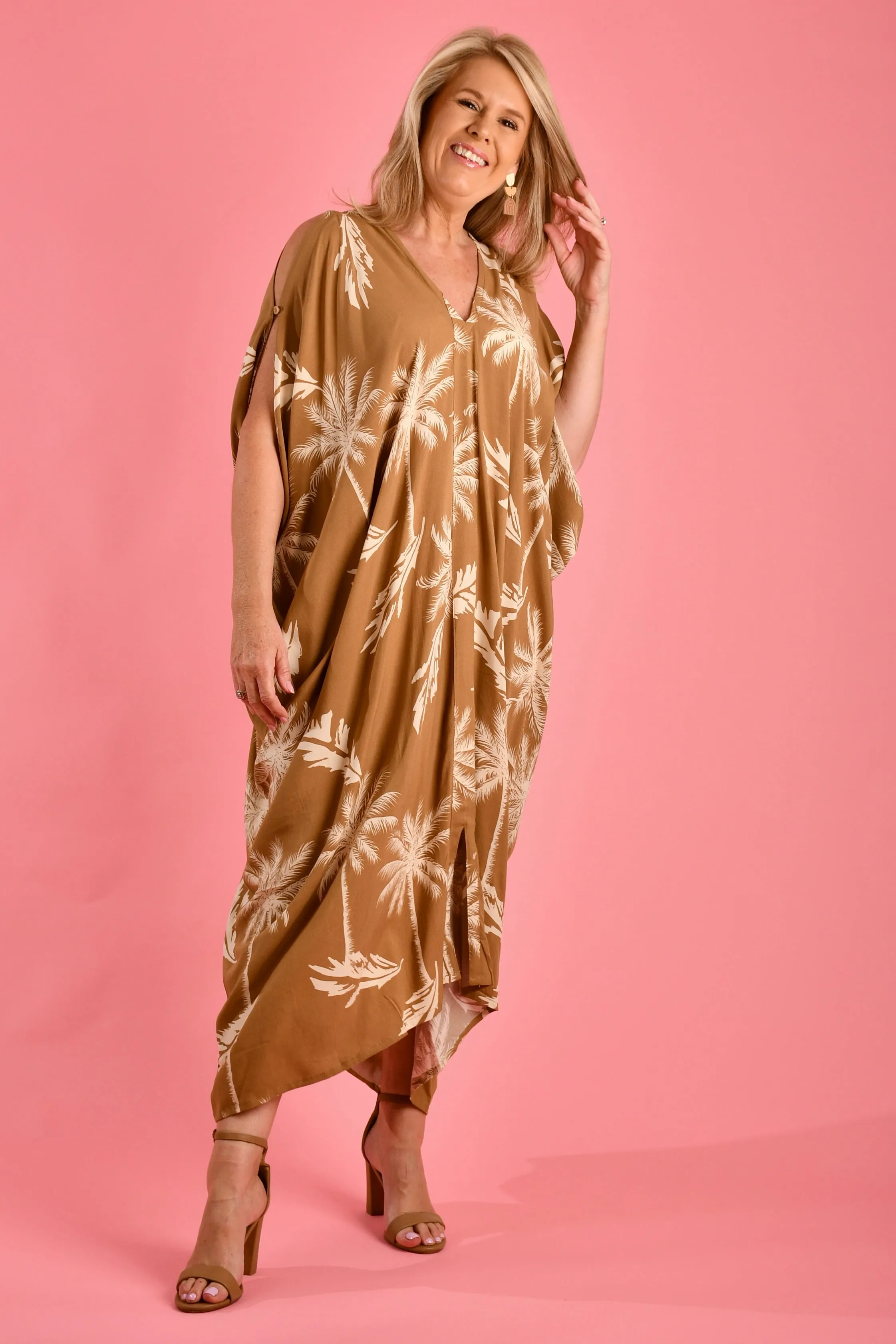 VBLD348 - CUSHLA DRESS - ISLAND PALM LATTE