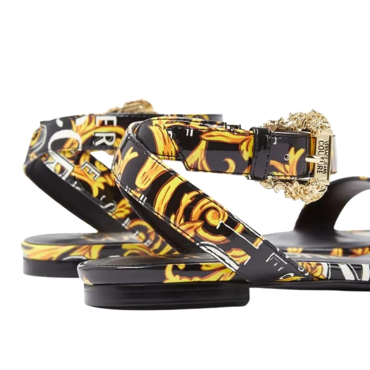 Versace Jeans Couture Millie Baroque Patent Sandals