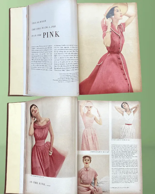 Vintage 1953 GLAMOUR Magazine Hardcover Book | June-December