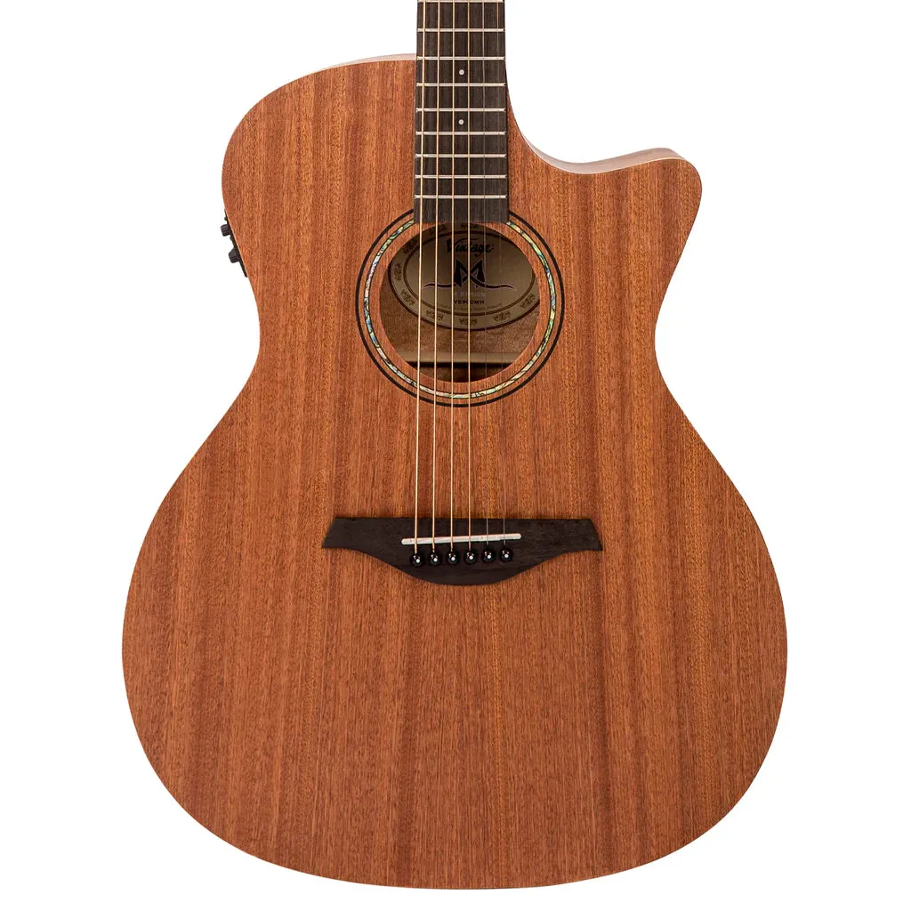 Vintage VE900MH Mahogany Series 'Grand Auditorium' Cut-Away Electro-Acoustic Guitar - Satin Mahogany