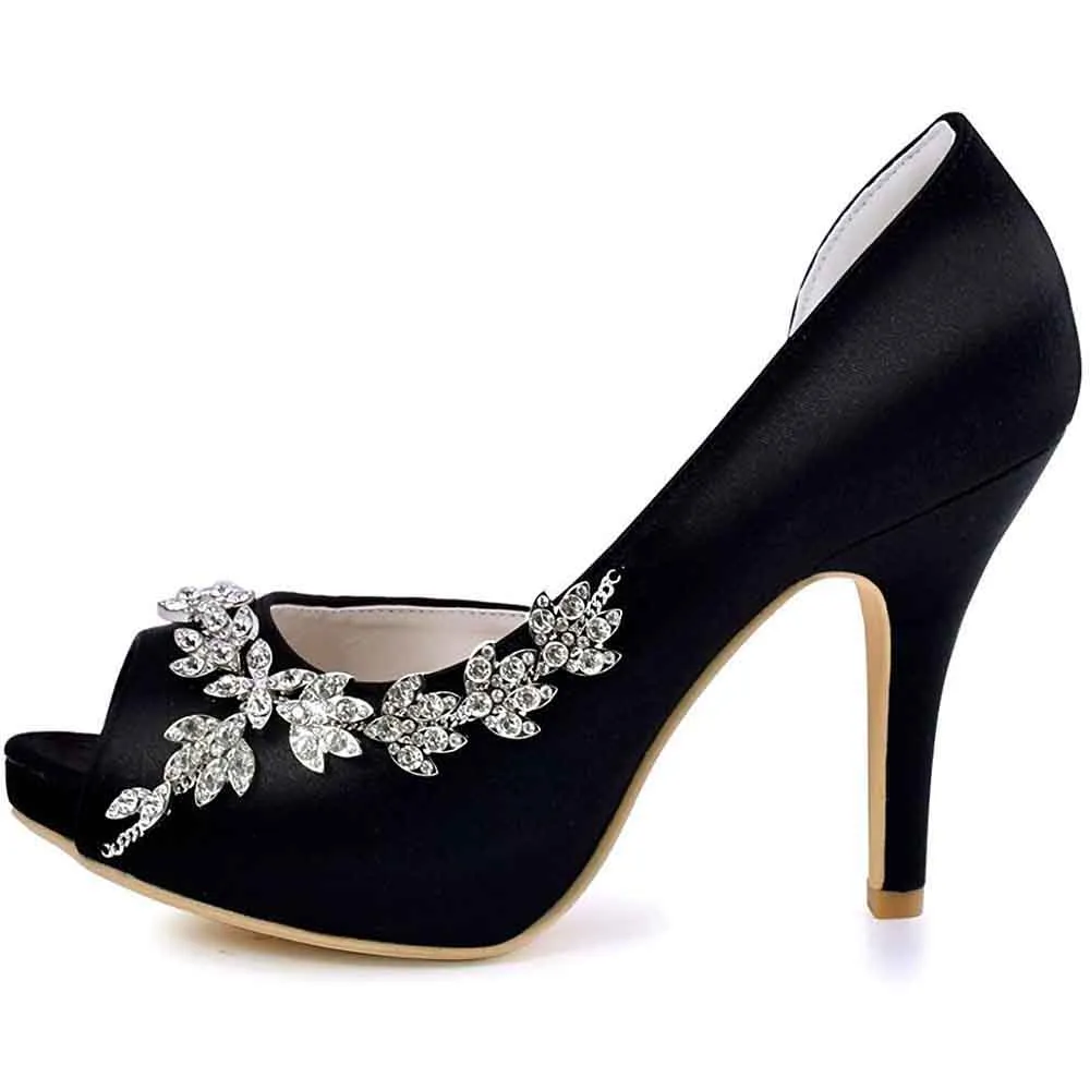 Wedding Heels for Women Pumps Satin Evening Party Prom Dress Shoes