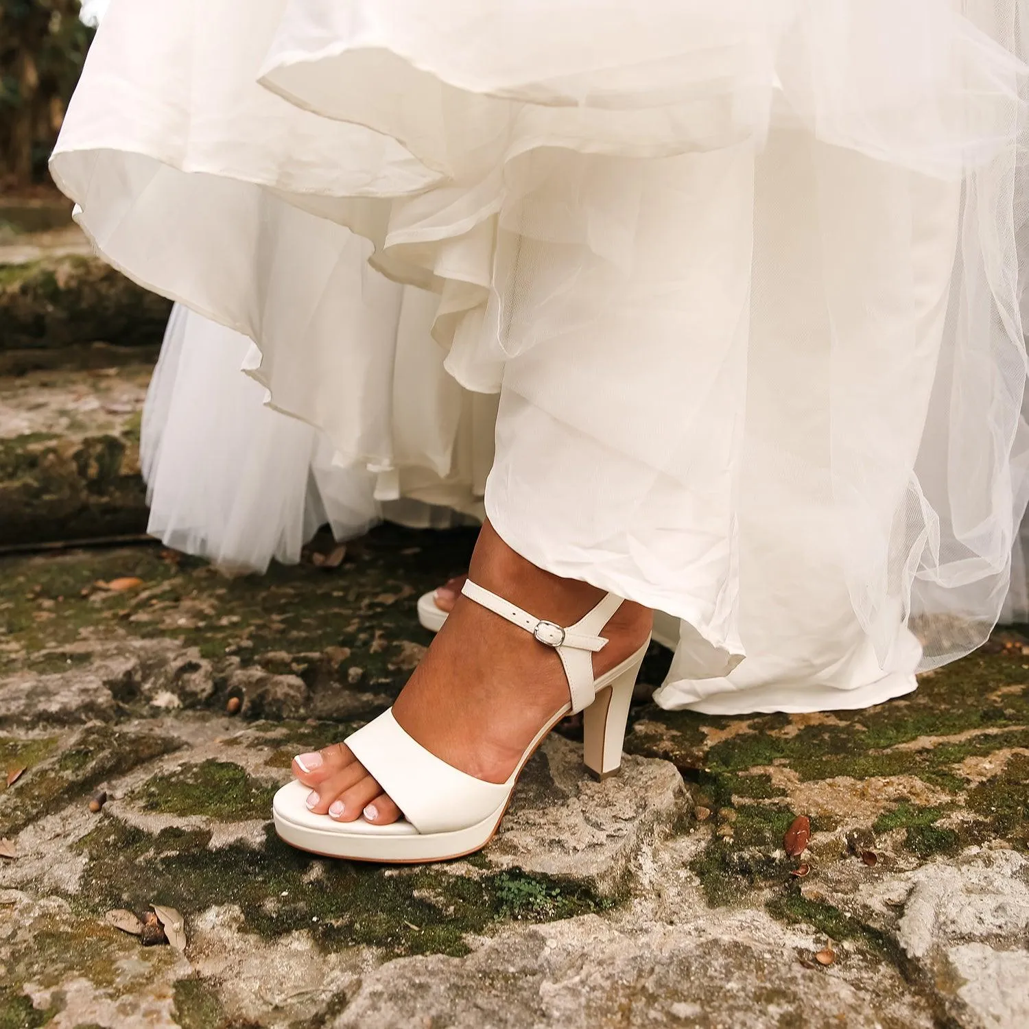 White Lo Platform   Jackie Strap