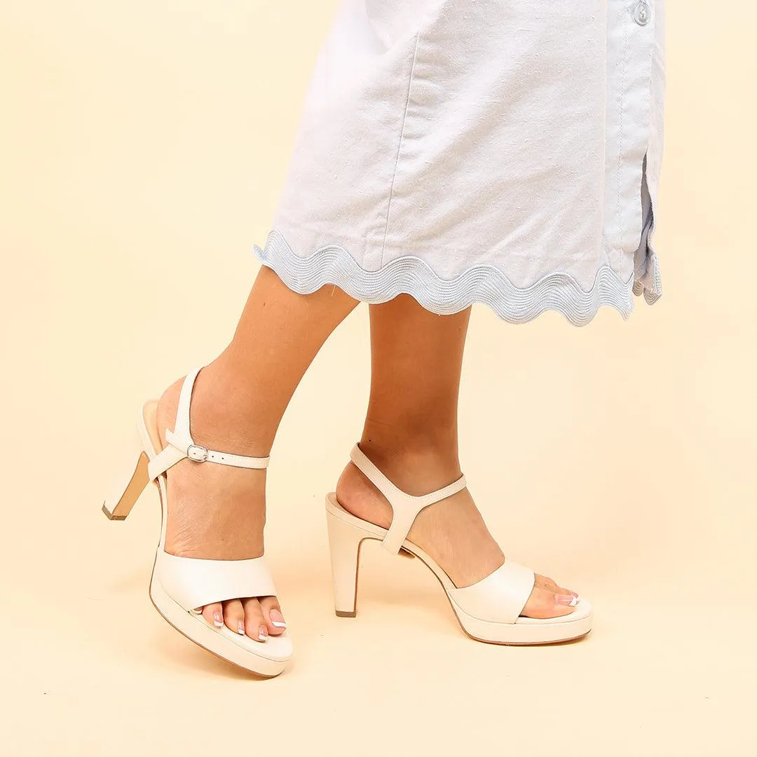 White Lo Platform   Jackie Strap