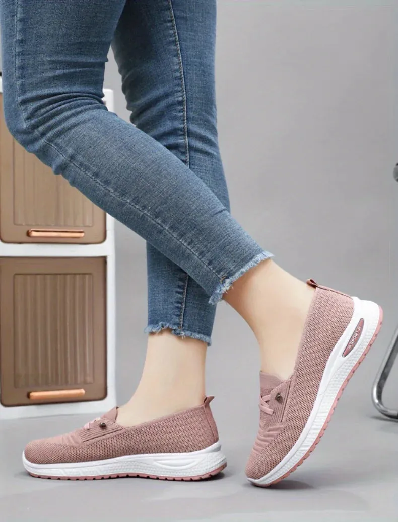 Women Casual Shoes Fashion Breathable Walking Mesh Flat Shoes Sneakers Women 2024 Vulcanized Shoes Pink Female Footwear